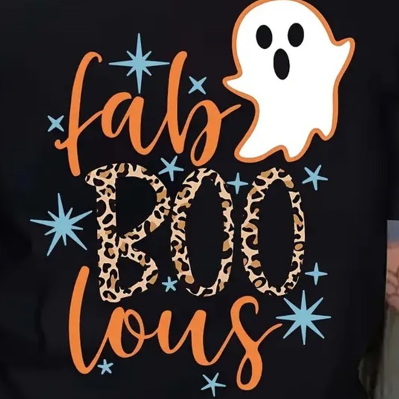 Halloween 'Fab BOO lous' Graphic Tee. NIP - Picture 2 of 4
